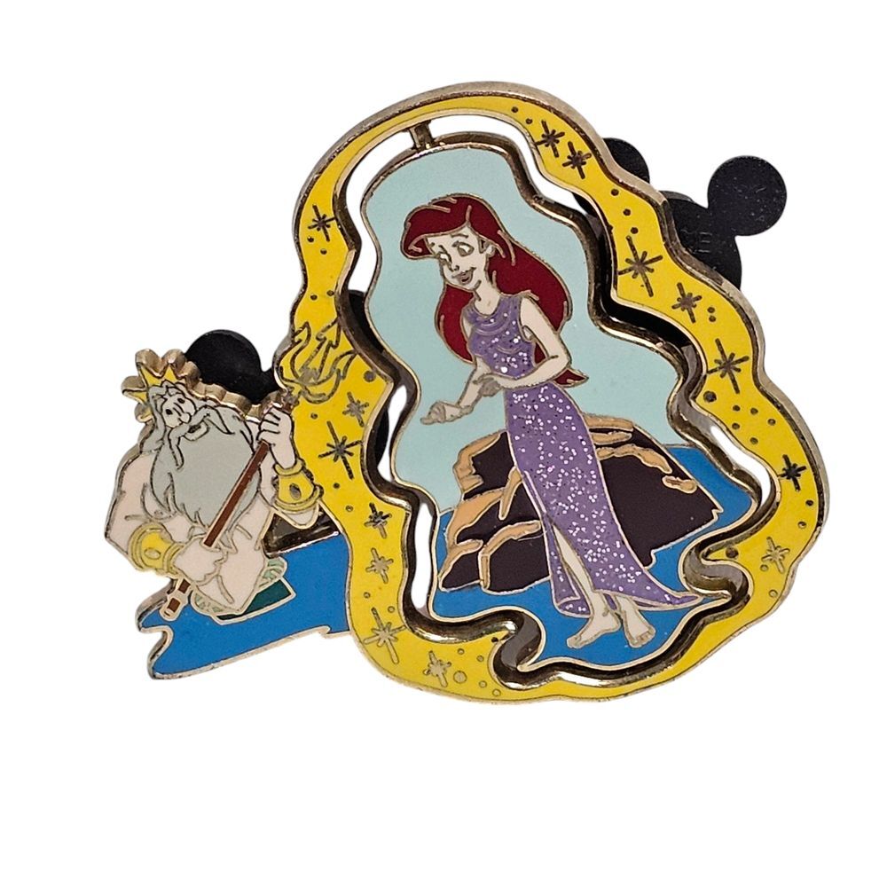 Disney‎ Little Mermaid Ariel & King Triton Hinged Pin 2006 Official Pin 43142